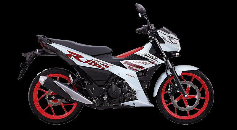 Suzuki-Raider-R150-màu-trắng-đỏ-đen